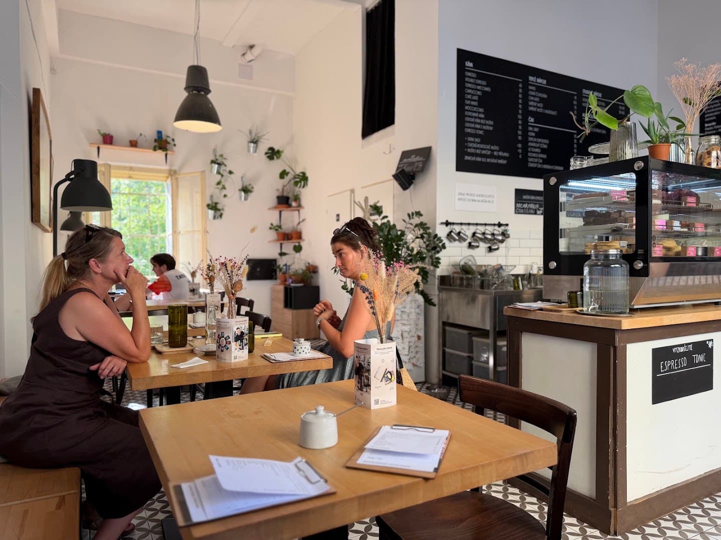 Interior of mamacoffee Podolská, specialty coffee shop in Prague