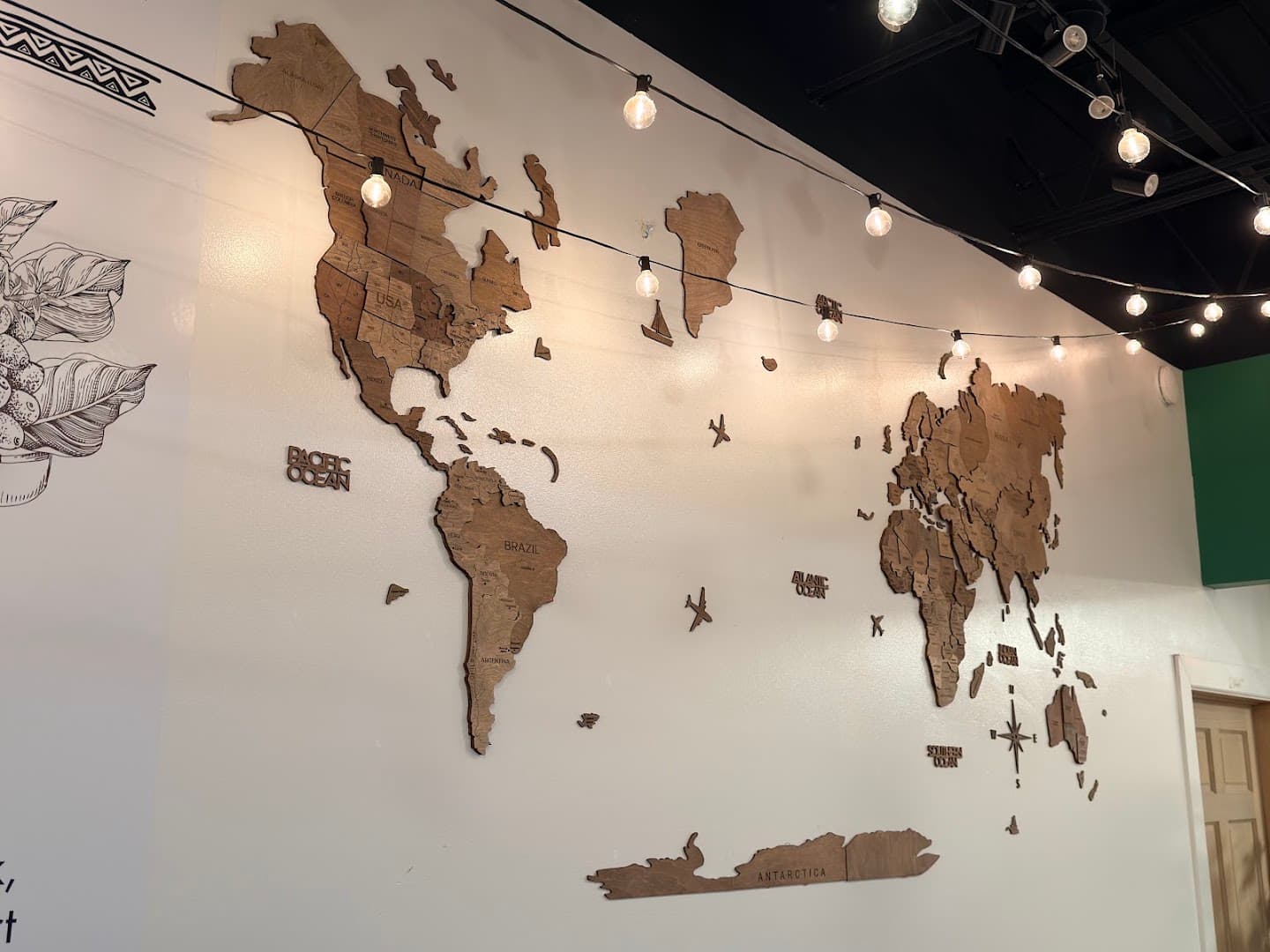 Interior of Qamaria Yemeni Coffee Co., specialty coffee shop in Buffalo