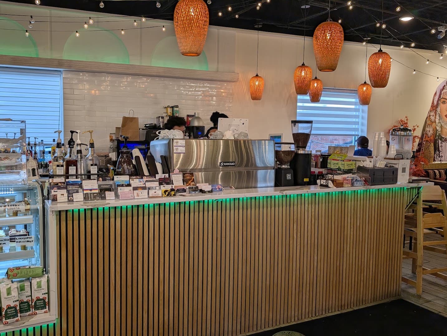 Interior of Qamaria Yemeni Coffee Co., specialty coffee shop in Buffalo