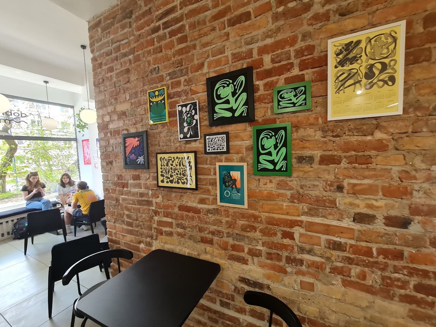 Interior of Kawiarnia Dobra Materia, specialty coffee shop in Warsaw