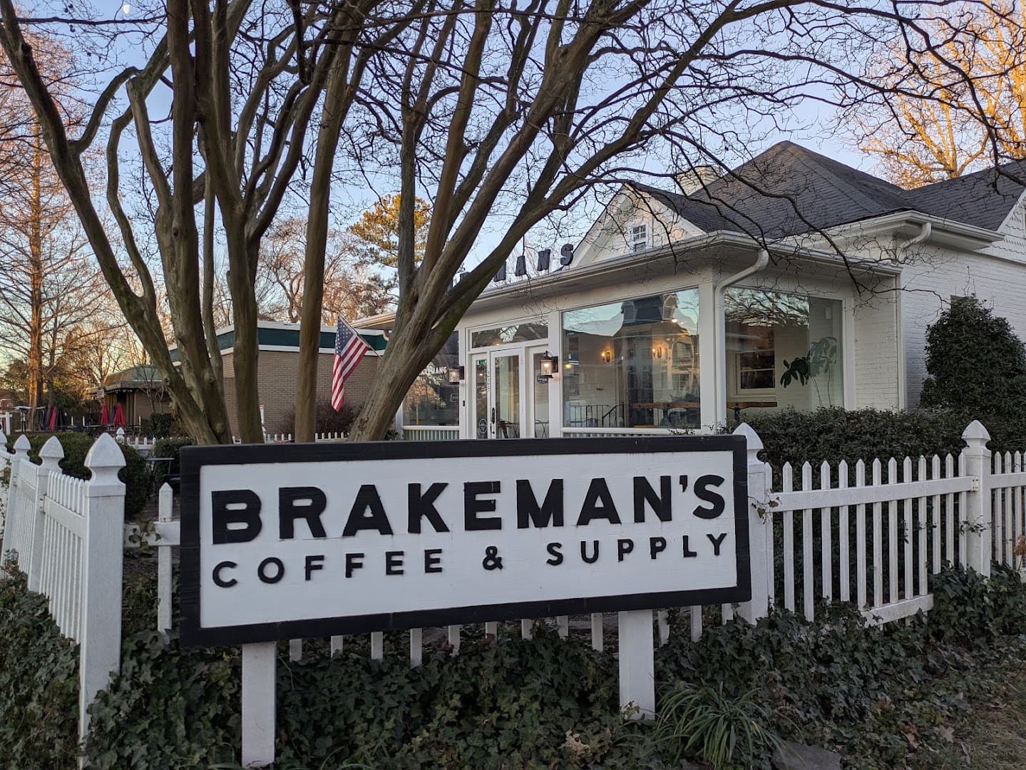 Storefront of Brakeman's Coffee & Supply, specialty coffee shop in Charlotte