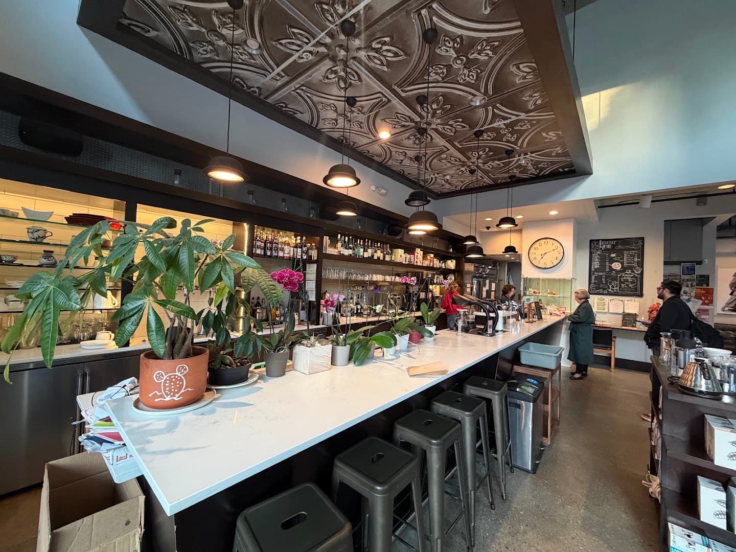 Interior of 42 & Lawrence, specialty coffee shop in Raleigh-Durham