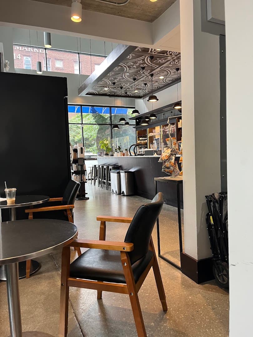 Interior of 42 & Lawrence, specialty coffee shop in Raleigh-Durham