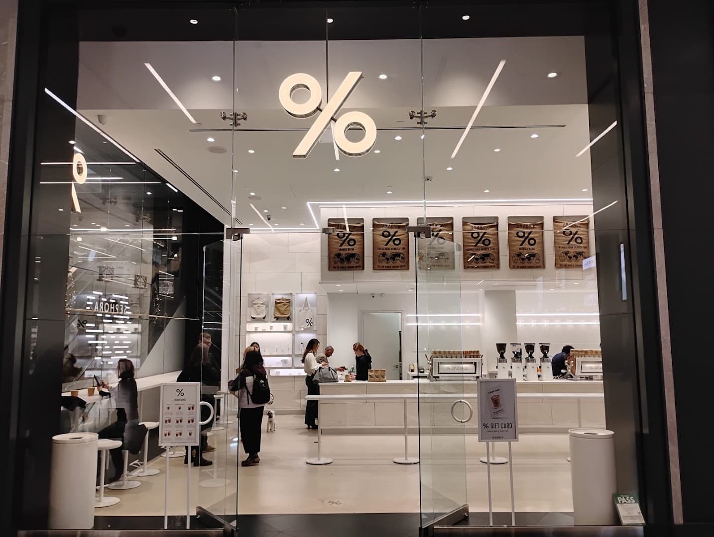 Storefront of % Arabica Toronto Union Station, specialty coffee shop in Toronto