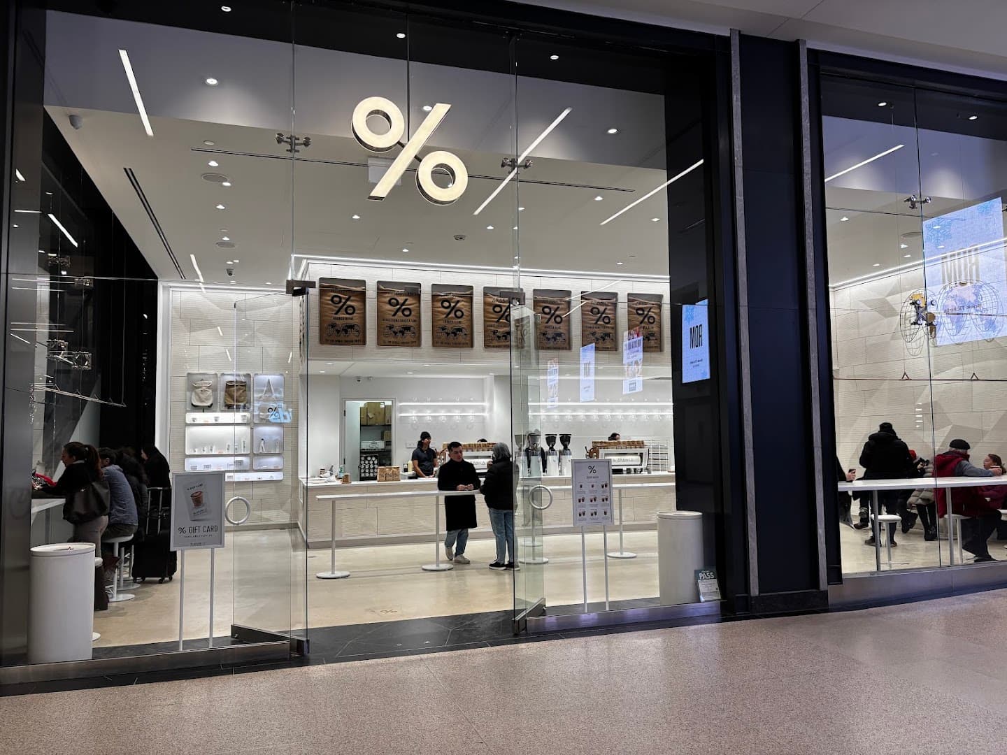 Storefront of % Arabica Toronto Union Station, specialty coffee shop in Toronto