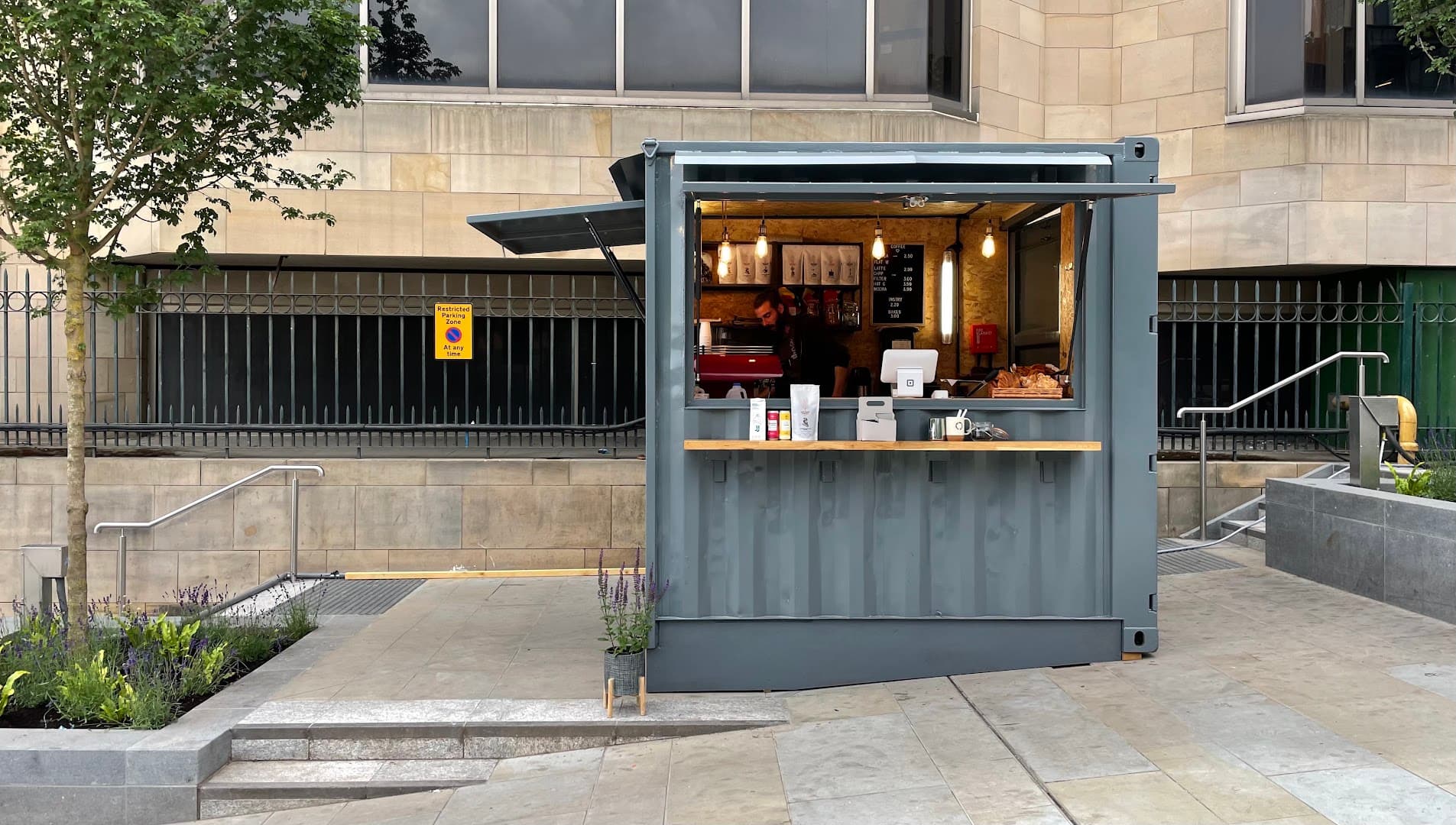 Storefront of Artisan Roast pop-up, specialty coffee shop in Edinburgh
