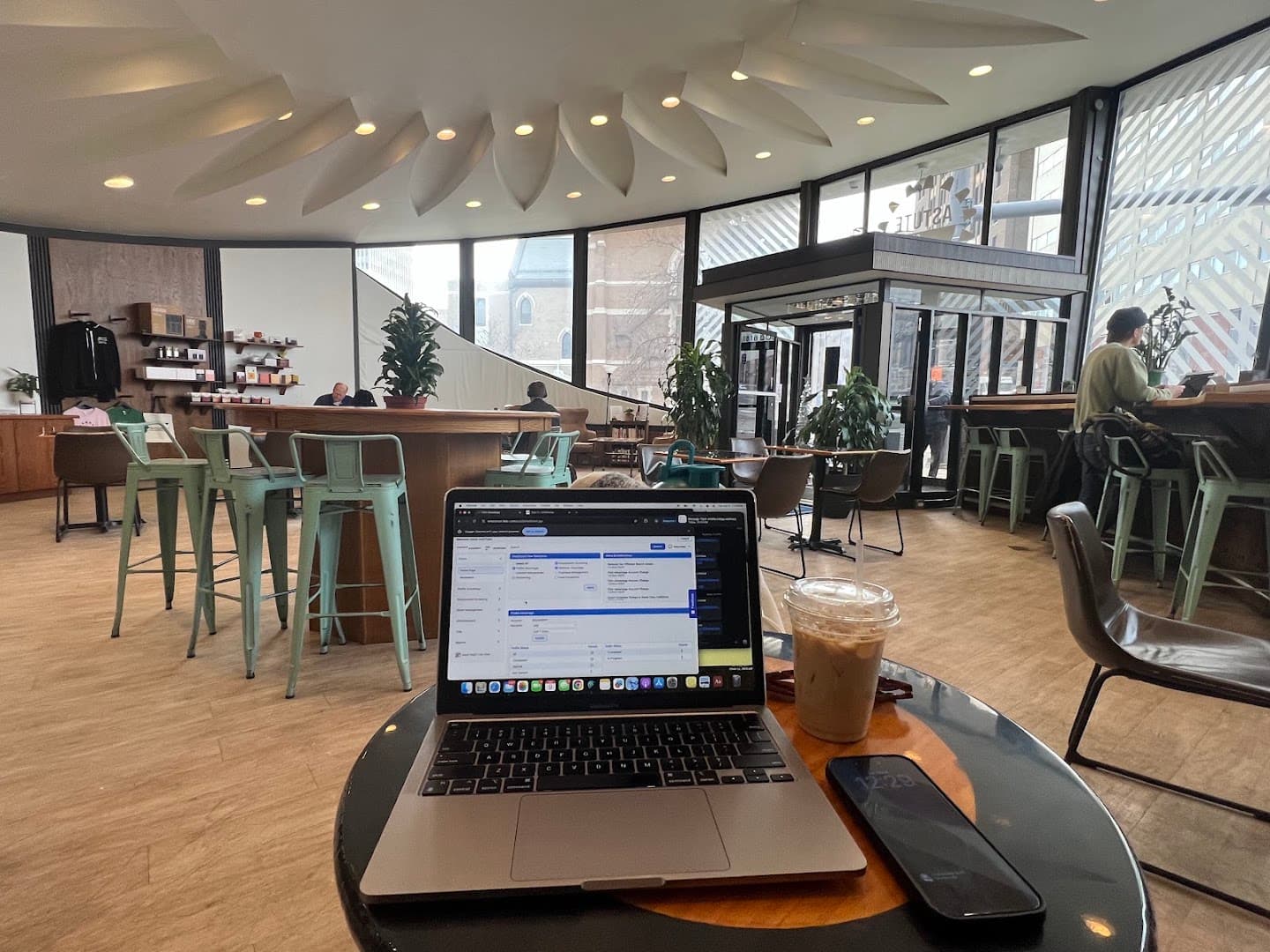Interior of Astute Coffee Downtown, specialty coffee shop in Omaha