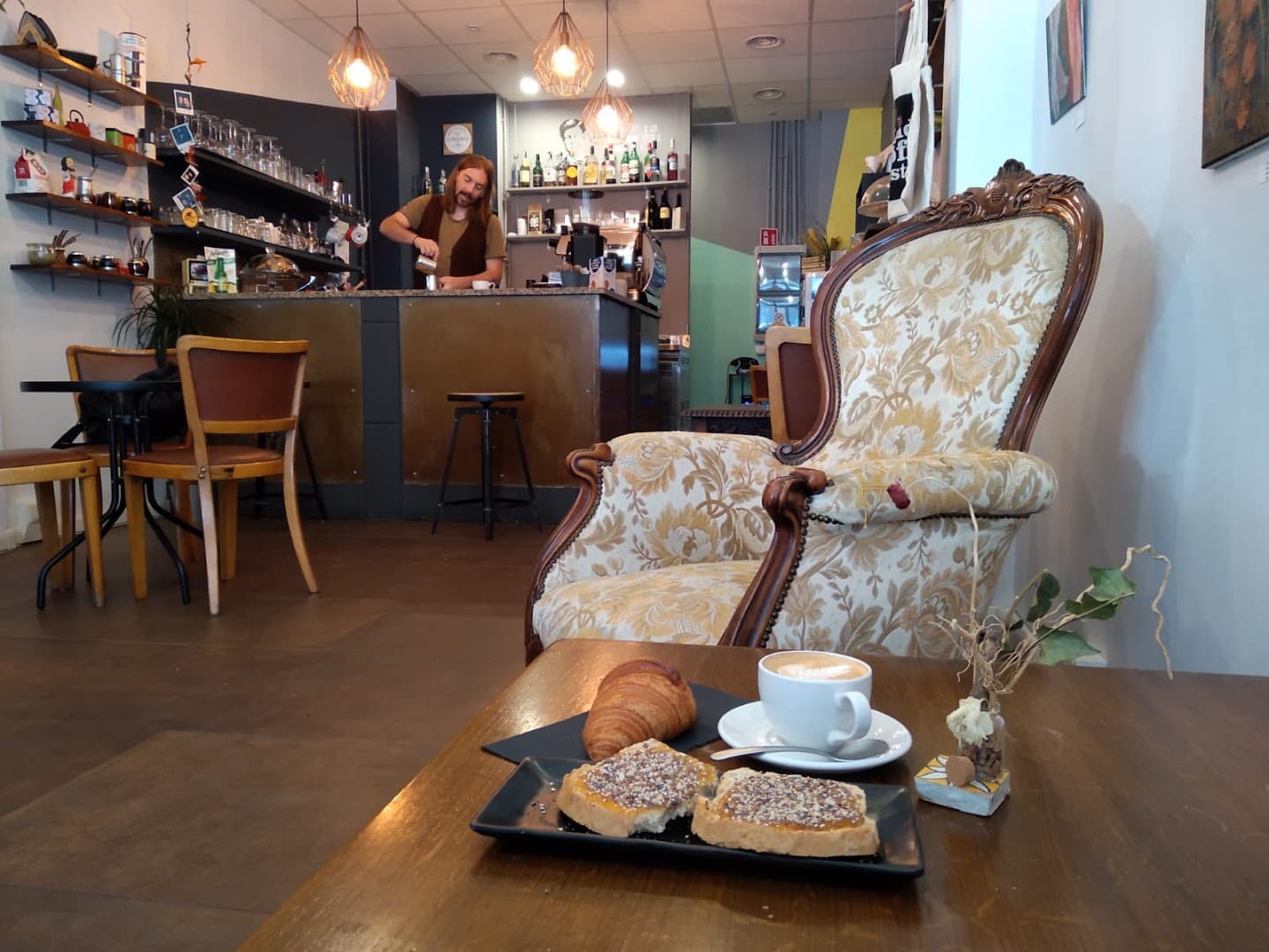 Interior of Fax Factory, specialty coffee shop in Rome