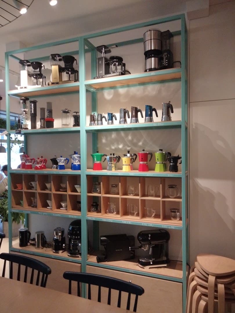 Interior of Coffeedesk Kawiarnia Wilcza, specialty coffee shop in Warsaw