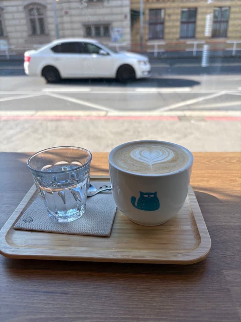 Coffee at Tomcat coffee Košíře, specialty coffee shop in Prague