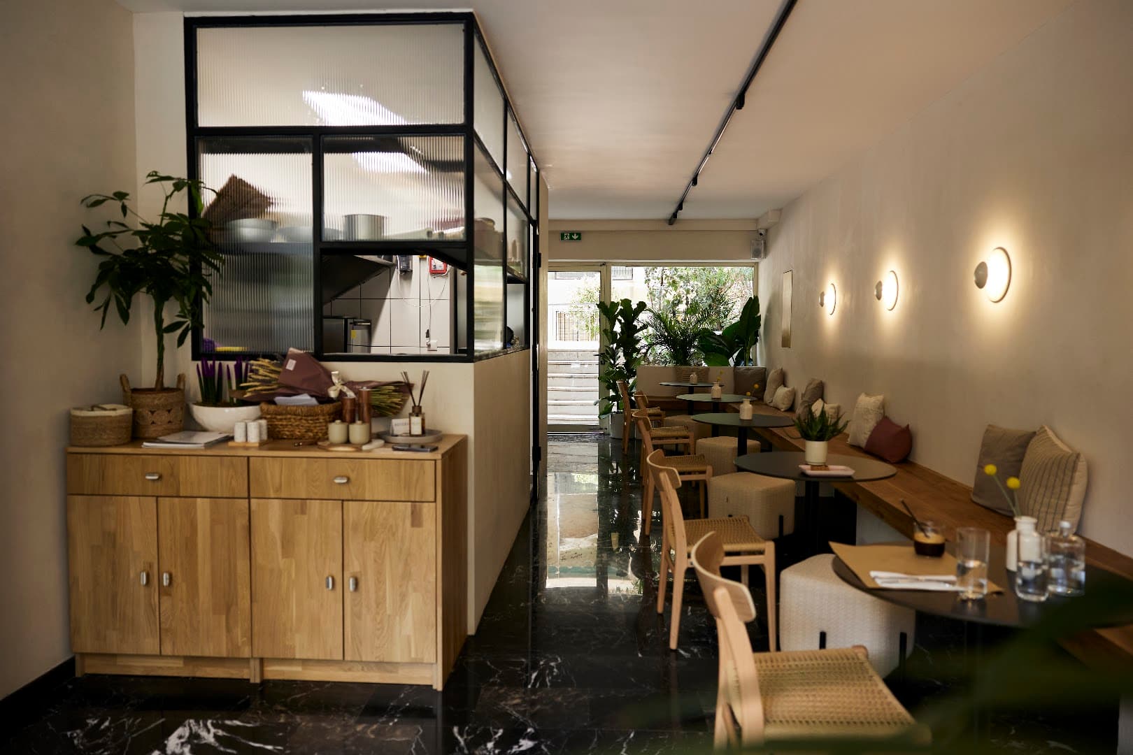 Interior of Goodhood Athens, specialty coffee shop in Athens