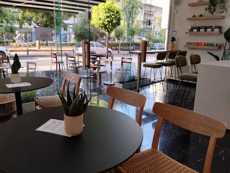Interior of Goodhood Athens, specialty coffee shop in Athens