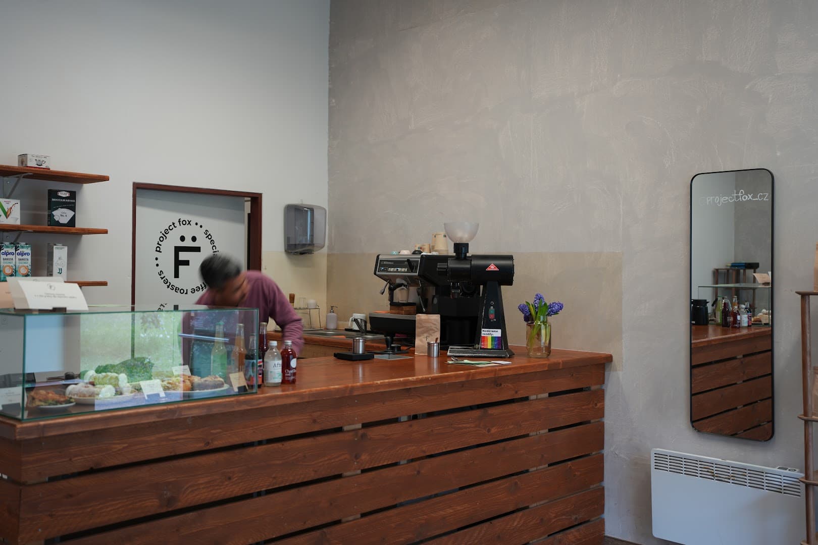 Interior of Project FOX, specialty coffee shop in Prague