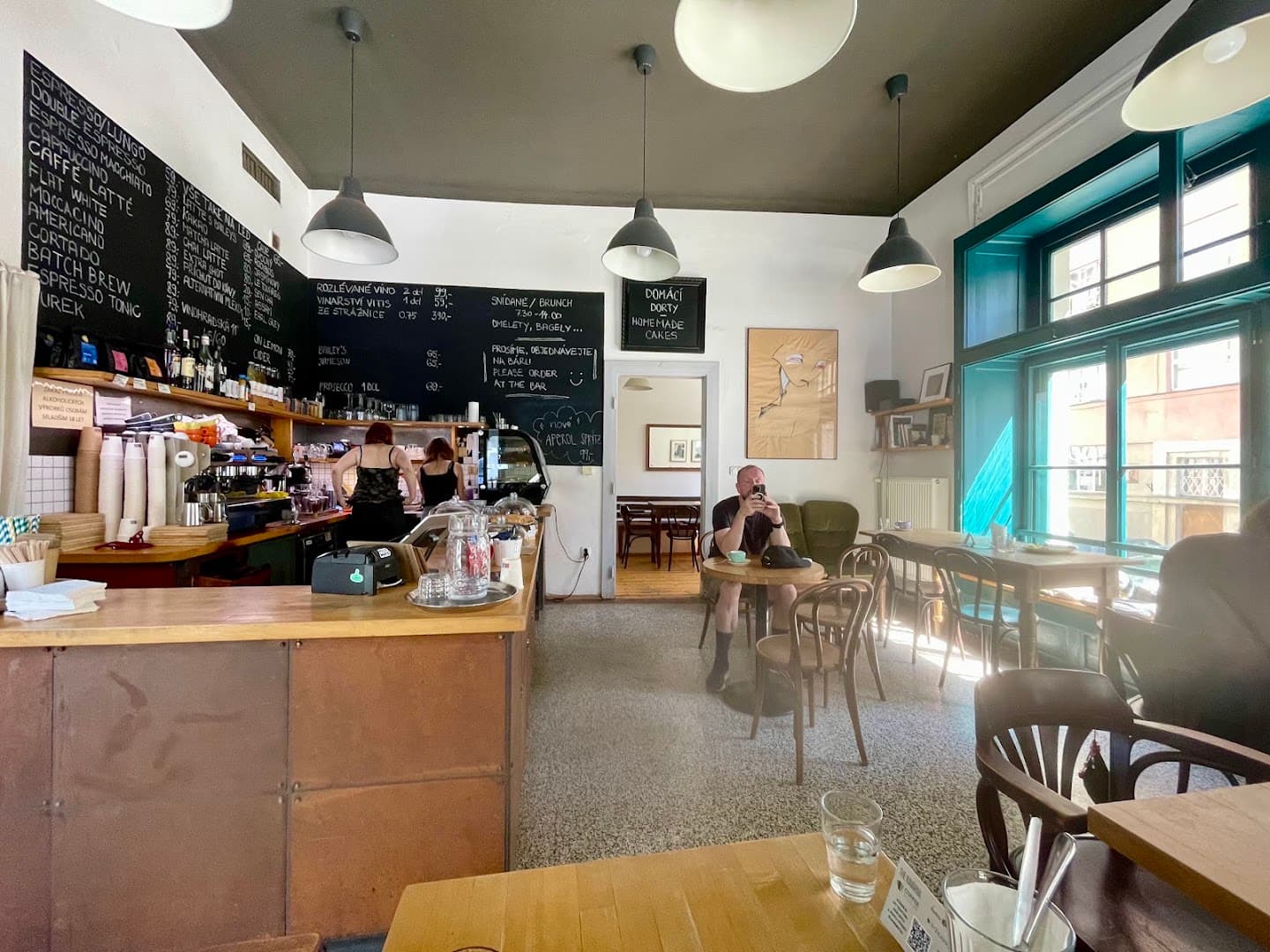 Interior of Žižkavárna Cafe., specialty coffee shop in Prague