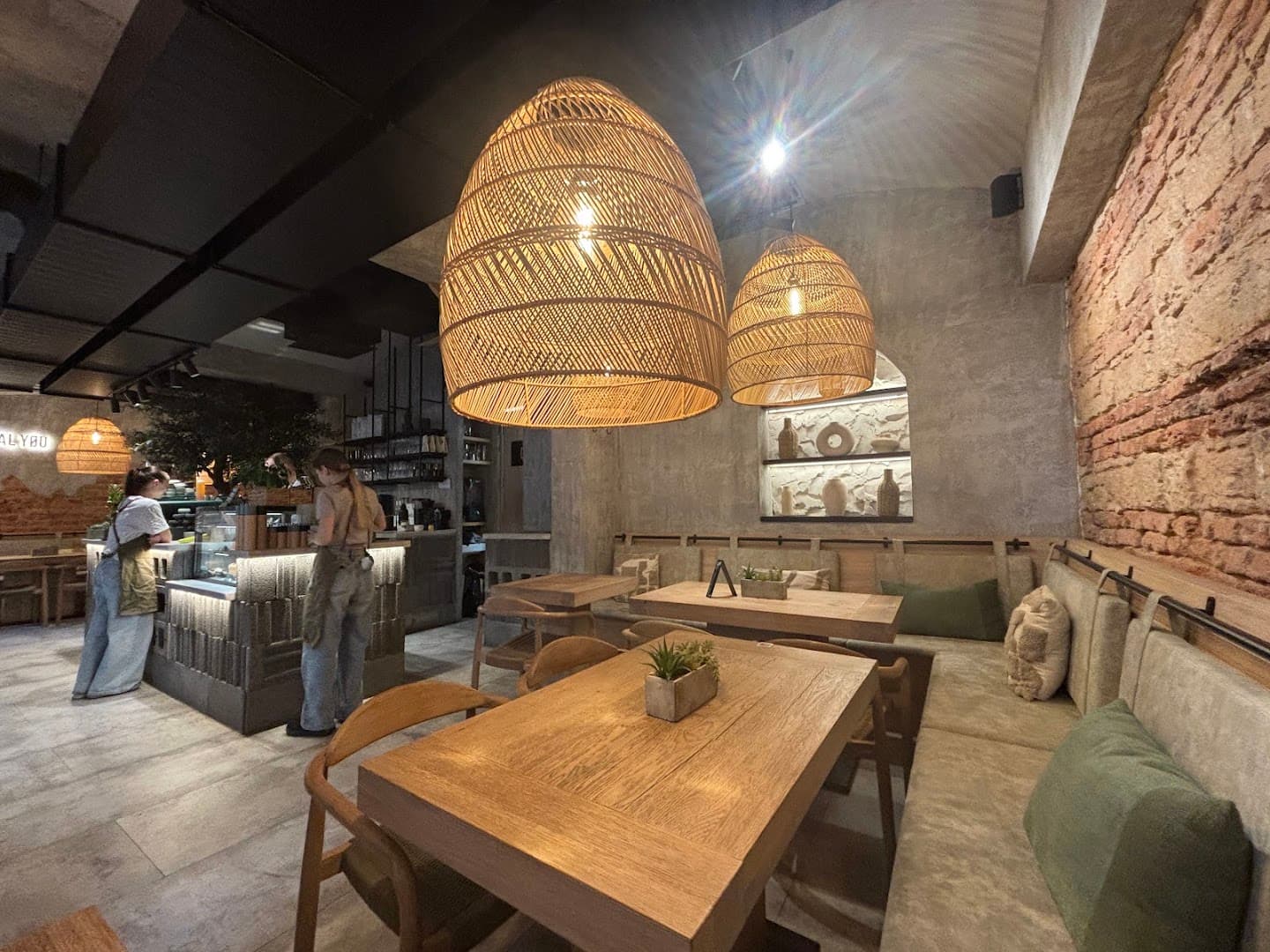 Interior of GRØN Bistro, specialty coffee shop in Prague