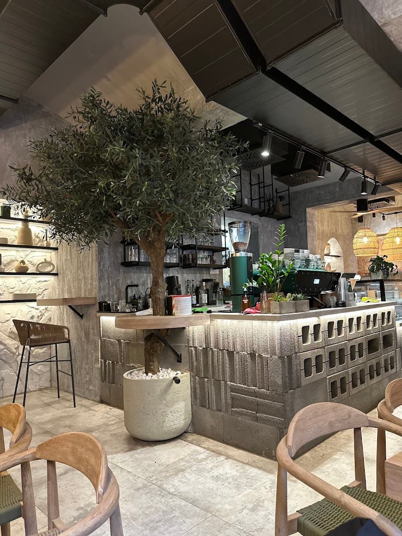 Interior of GRØN Bistro, specialty coffee shop in Prague