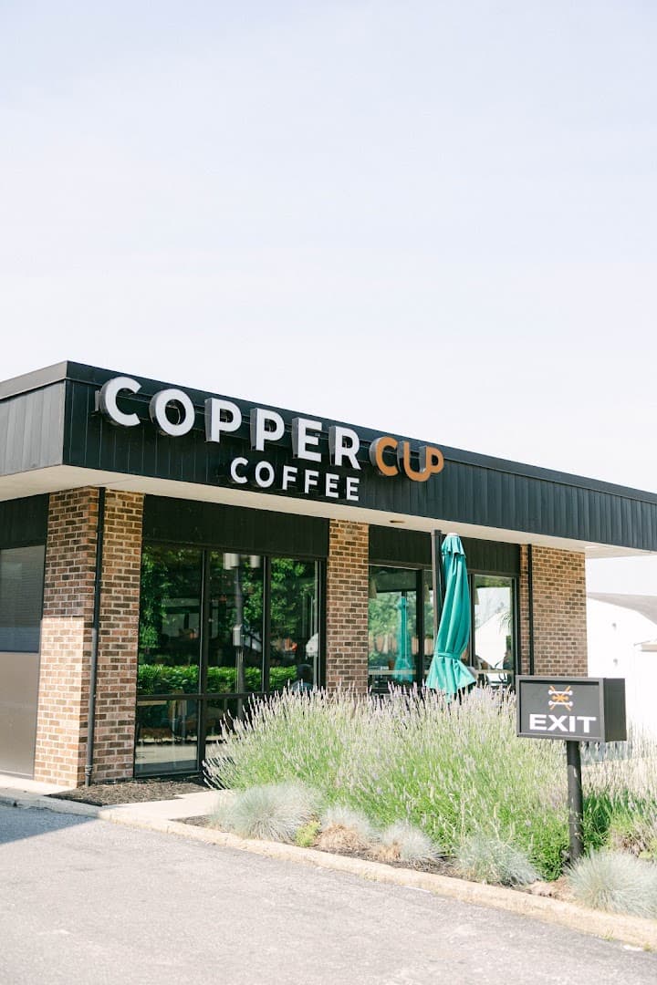 Storefront of Copper Cup Lancaster, specialty coffee shop in Lancaster