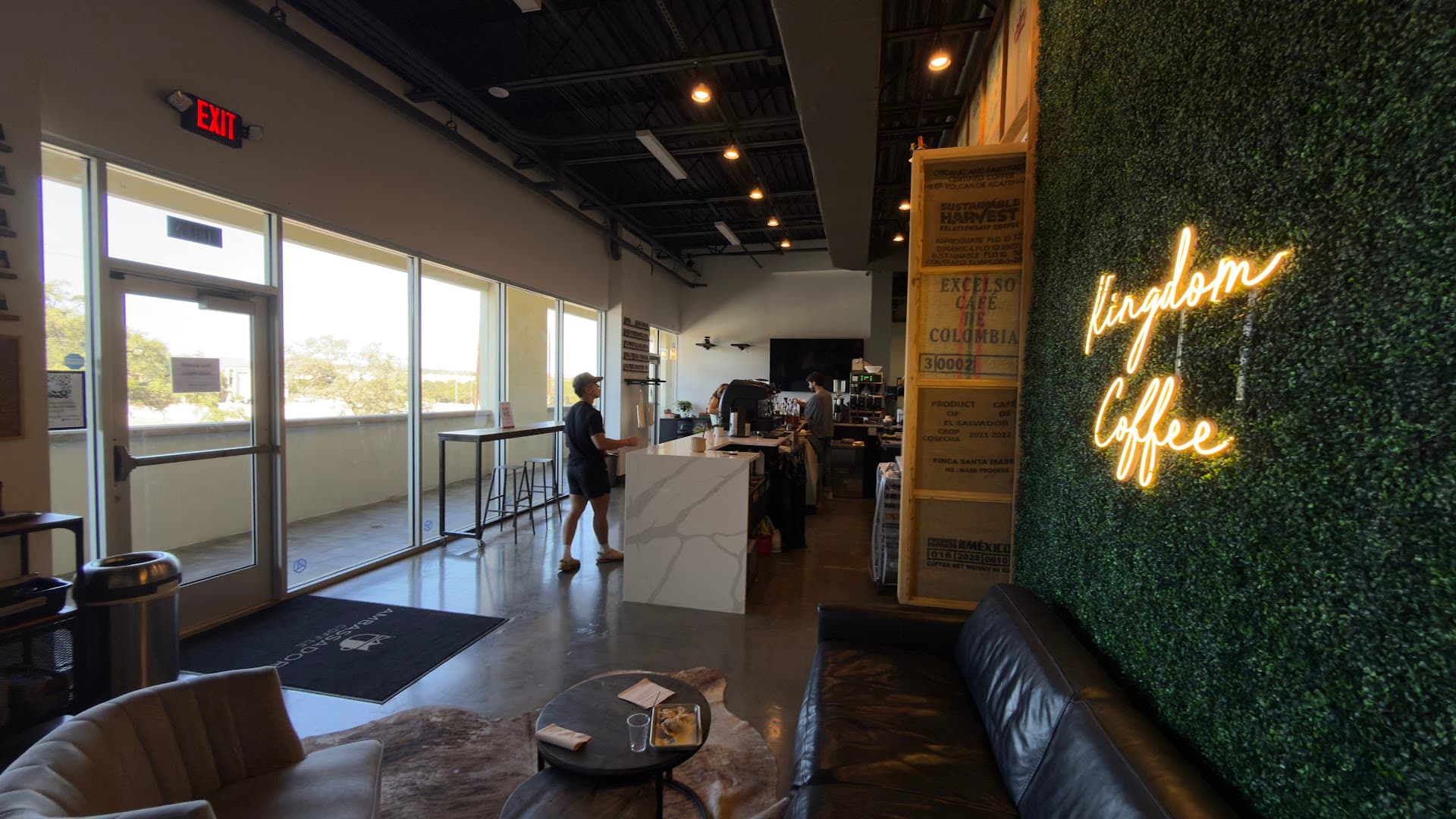 Interior of Ambassadors Coffee, specialty coffee shop in San Antonio