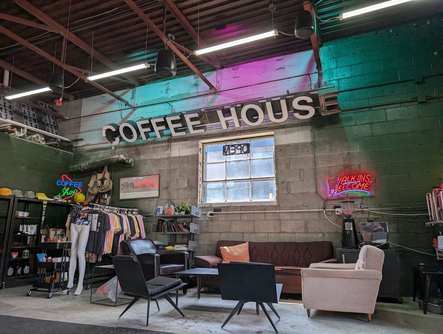 Interior of Misfit Coffee, specialty coffee shop in Minneapolis