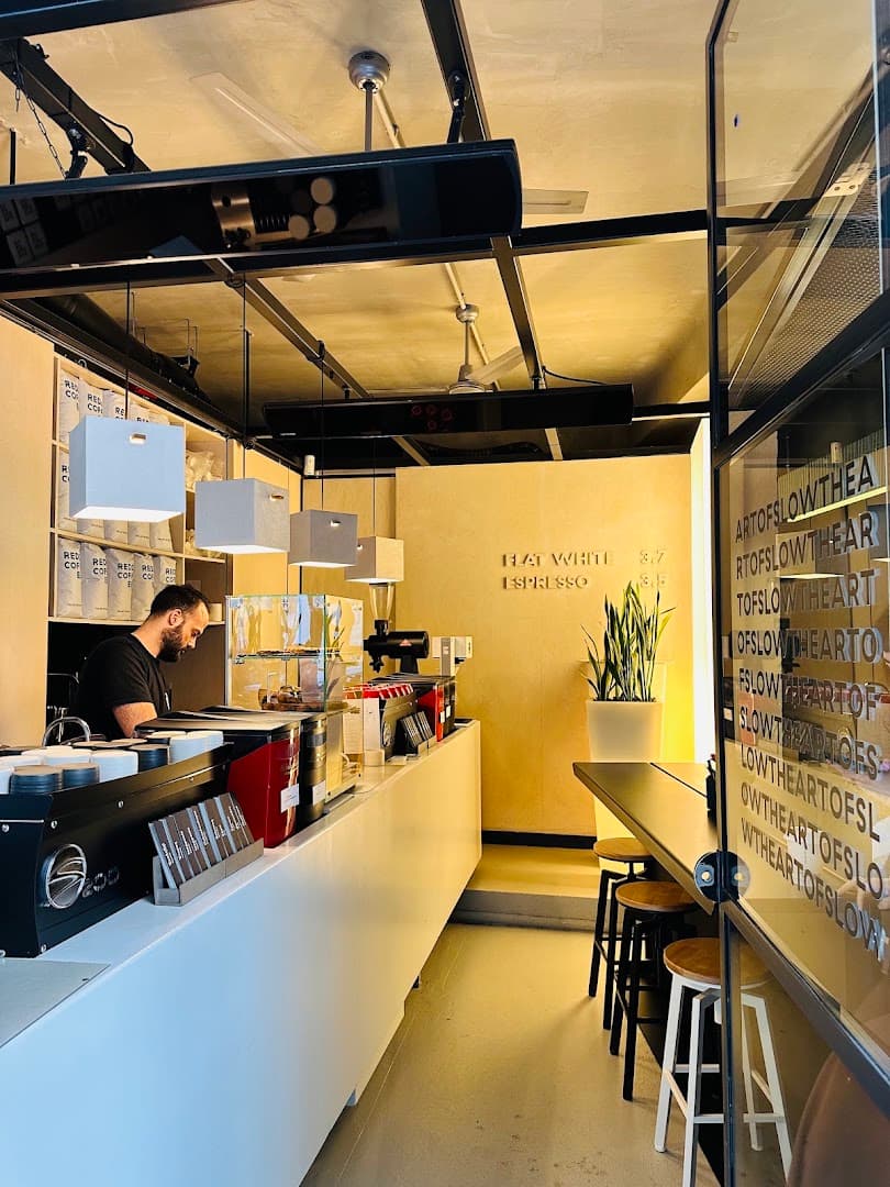 Interior of Redd Coffee, specialty coffee shop in Athens