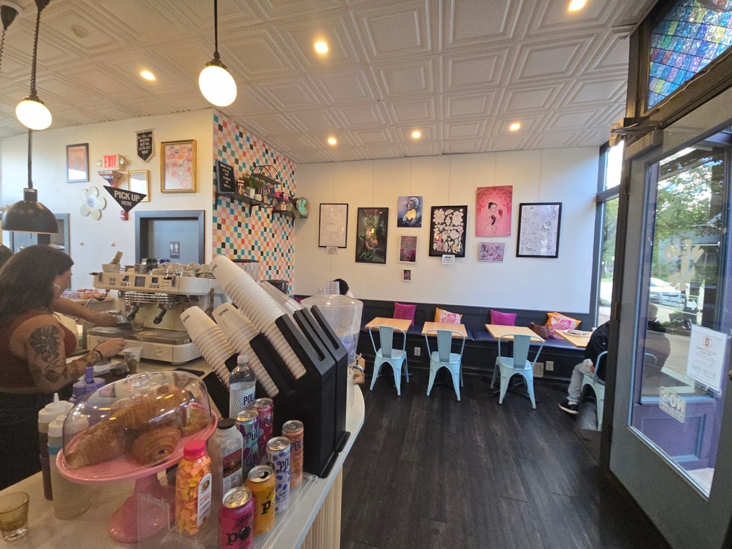 Interior of Melo Coffee & Kitchen, specialty coffee shop in Rochester