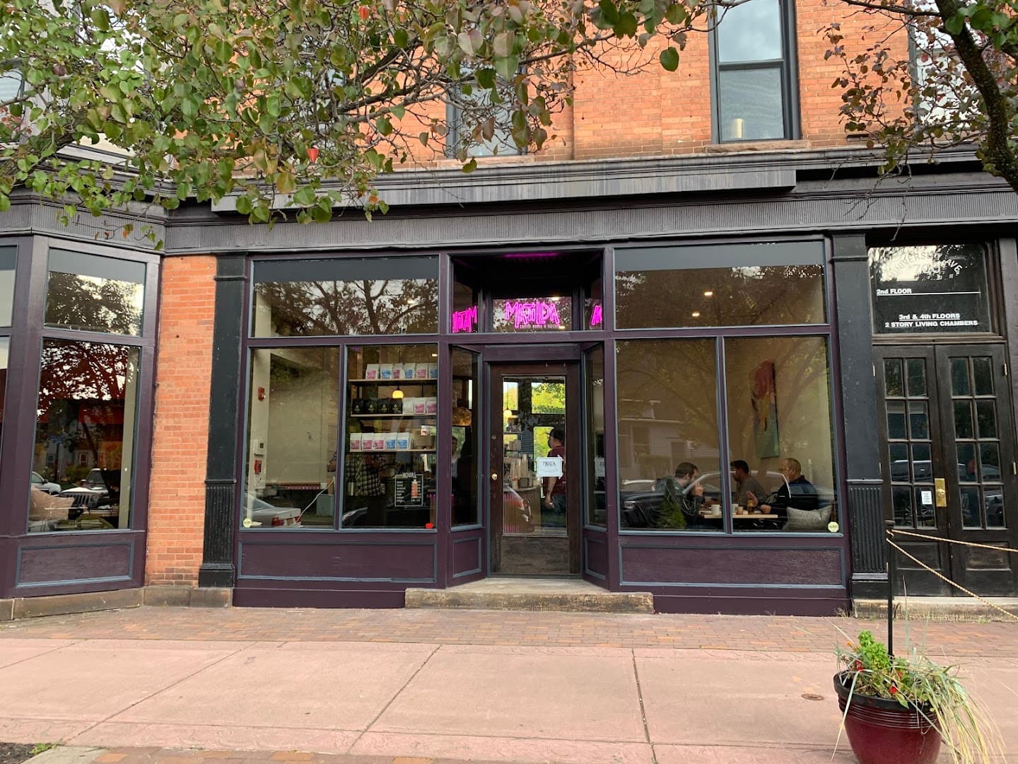 Storefront of Melo Coffee & Kitchen, specialty coffee shop in Rochester