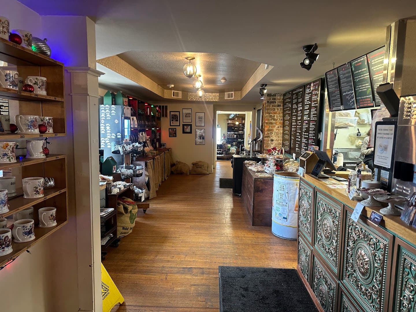 Interior of Undergrounds Coffee House and Roastery, specialty coffee shop in Buffalo