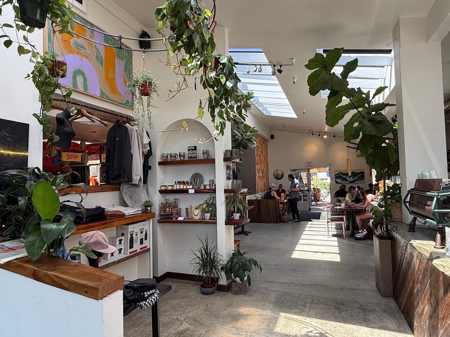 Interior of 11th Hour Coffee, specialty coffee shop in Santa Cruz