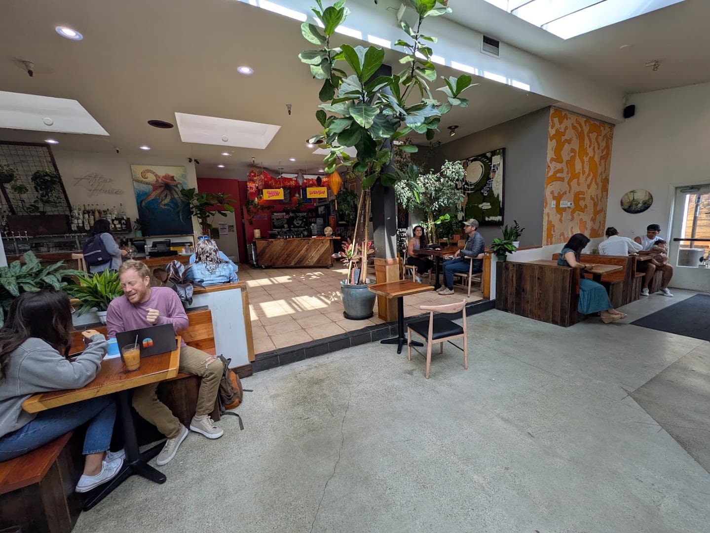 Interior of 11th Hour Coffee, specialty coffee shop in Santa Cruz