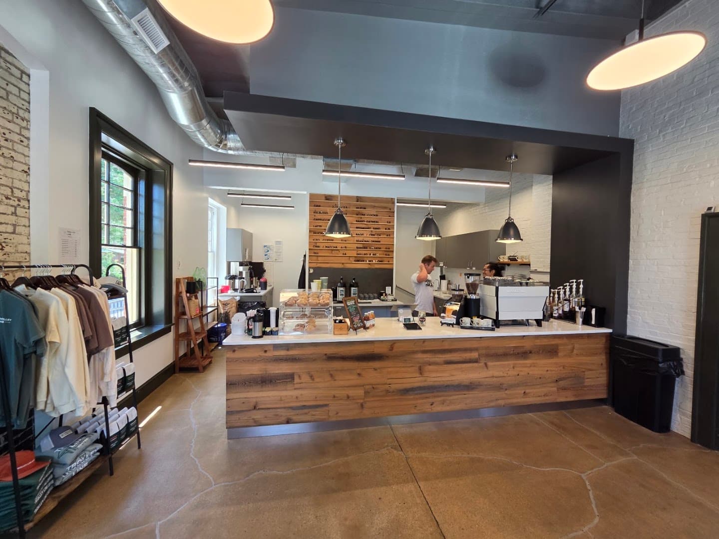 Interior of Trolley Line Coffee, specialty coffee shop in Lancaster