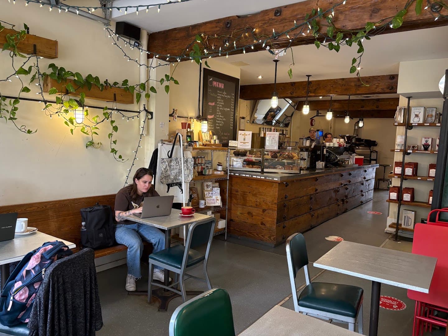 Interior of Outpost Coffee Roasters Ltd, specialty coffee shop in Toronto