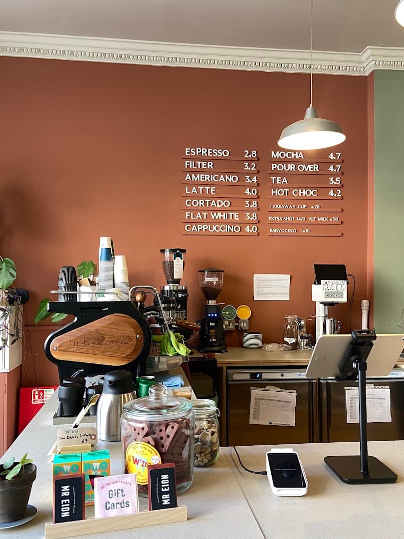 Interior of Mr Eion - Coffee Roaster, specialty coffee shop in Edinburgh