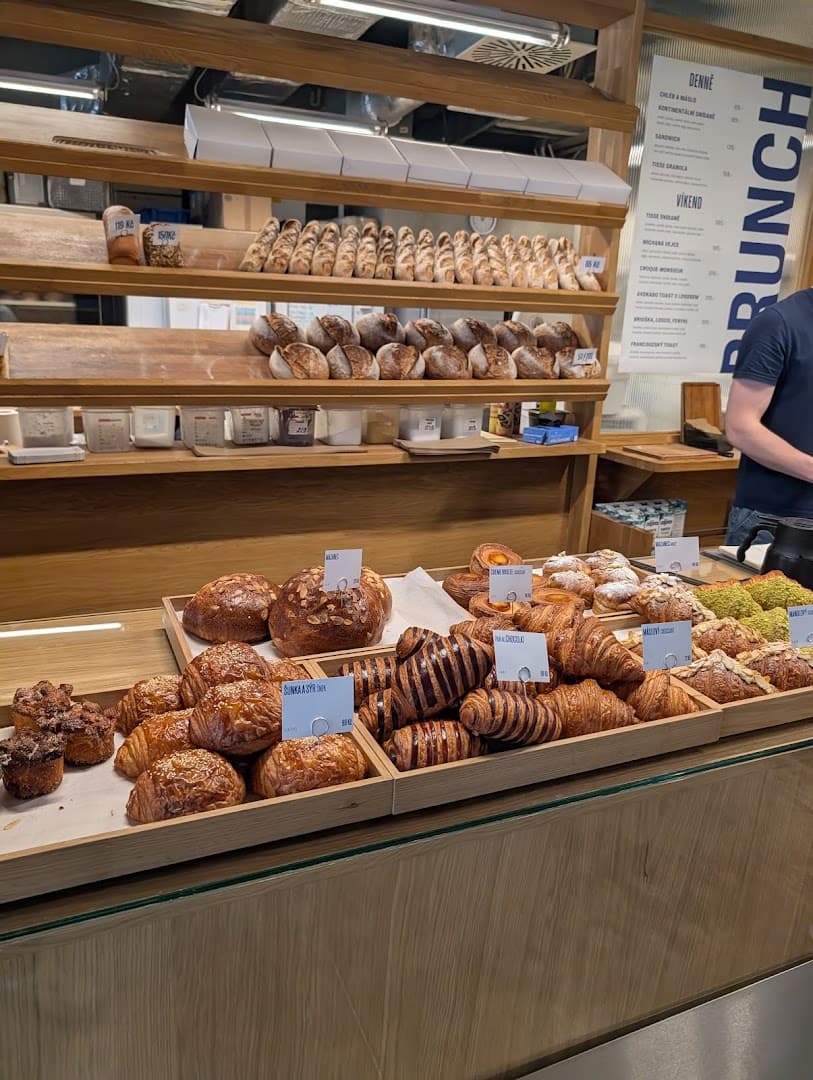 Interior of TISSE Bakery Nusle, specialty coffee shop in Prague