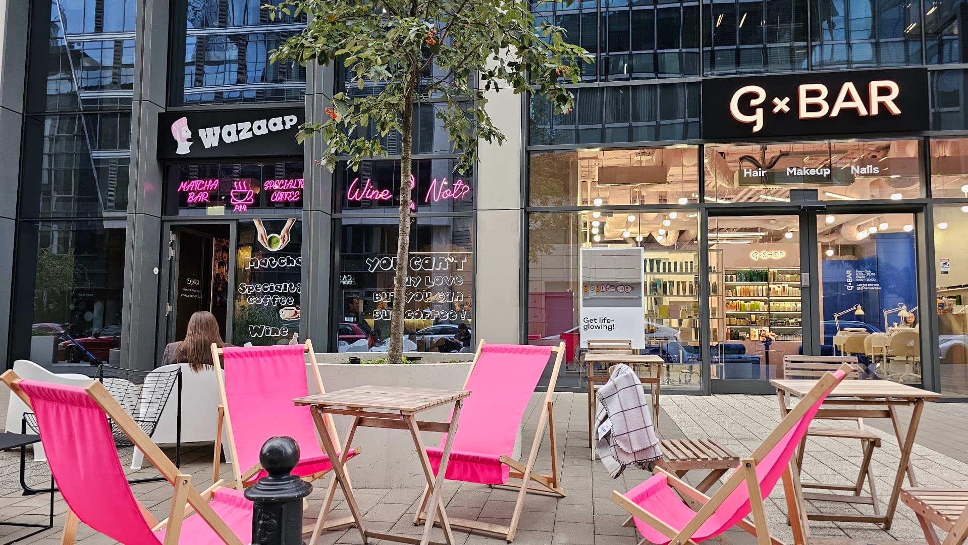 Storefront of Wazaap, specialty coffee shop in Warsaw