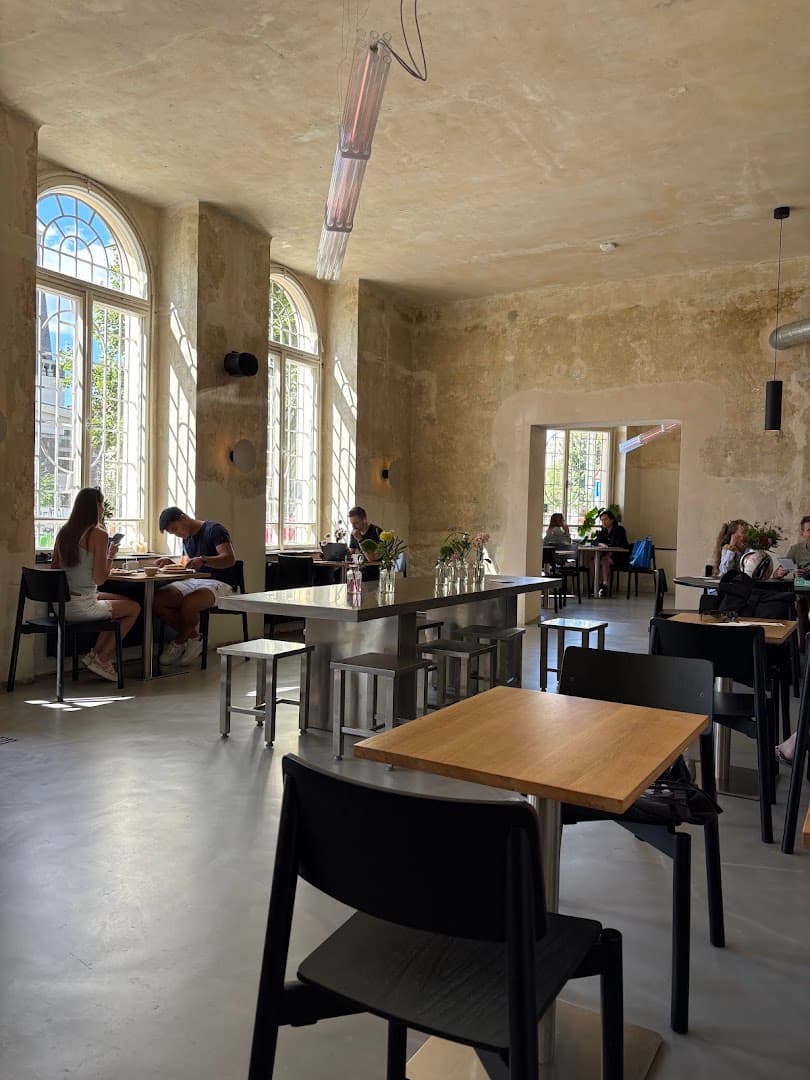 Interior of BLUMERY, specialty coffee shop in Prague