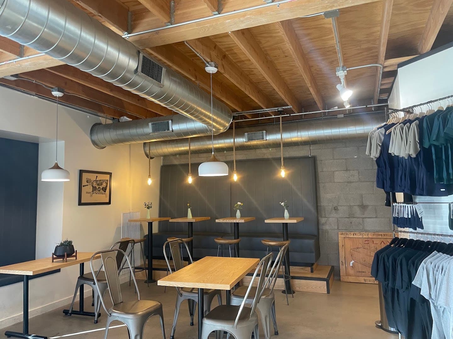 Interior of The Bike Shop @ Regroup, specialty coffee shop in Phoenix