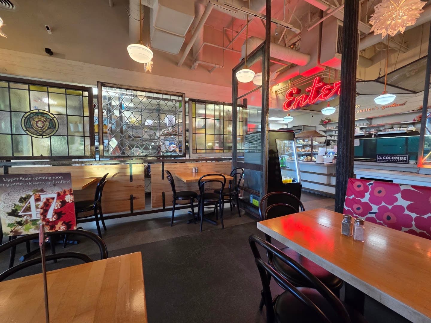 Interior of Jeannine's Restaurant & Bakery, specialty coffee shop in Santa Barbara