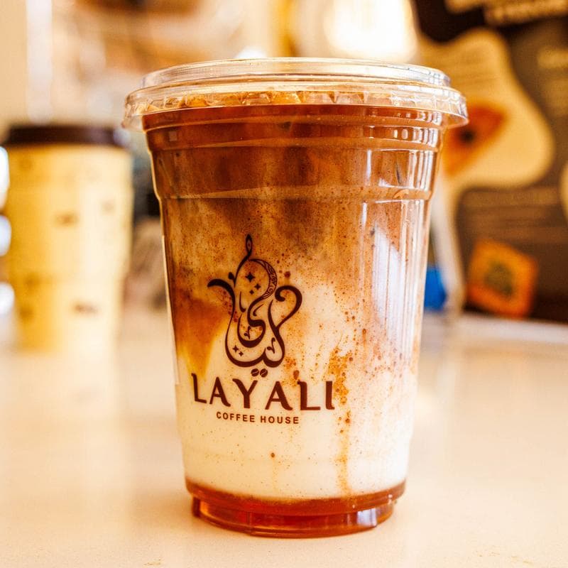 Coffee at Layali Coffee House, specialty coffee shop in Rochester