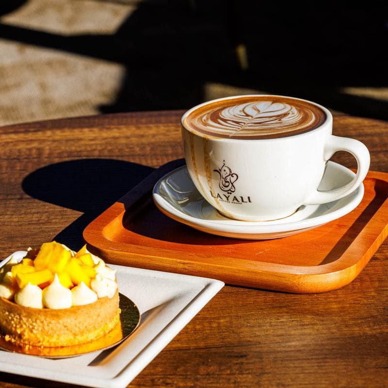 Coffee at Layali Coffee House, specialty coffee shop in Rochester