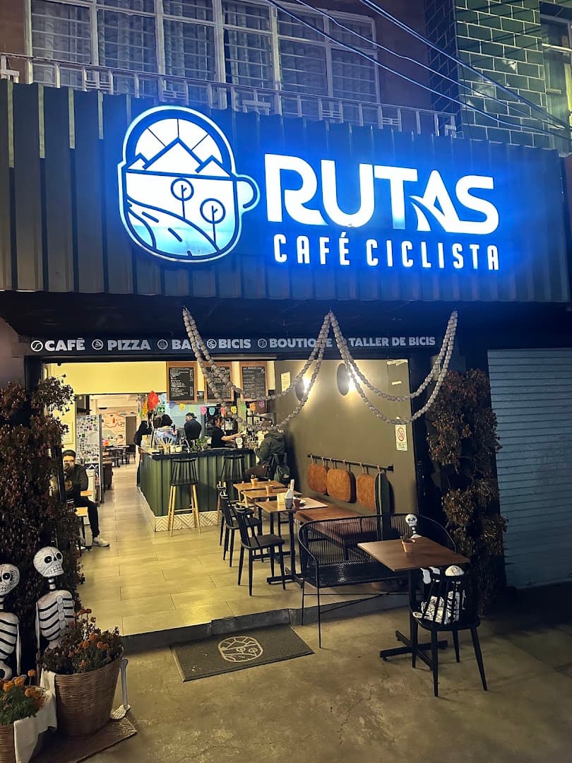 Storefront of Rutas Café Ciclista, specialty coffee shop in Mexico City