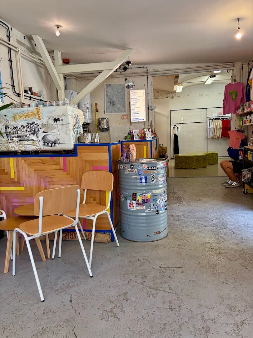 Interior of Industra Coffee Praha Nusle, specialty coffee shop in Prague