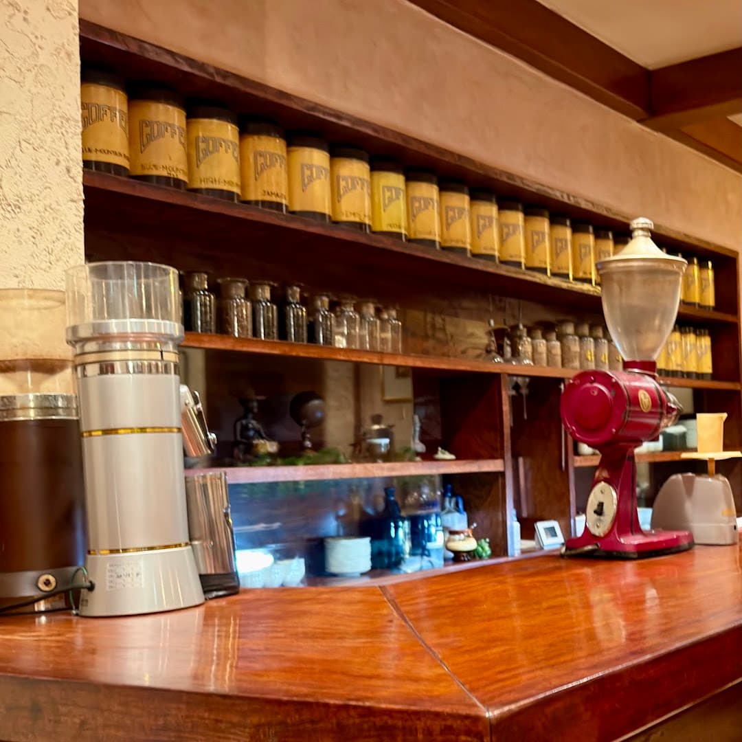 Interior of Coffea Arabica, specialty coffee shop in Tokyo