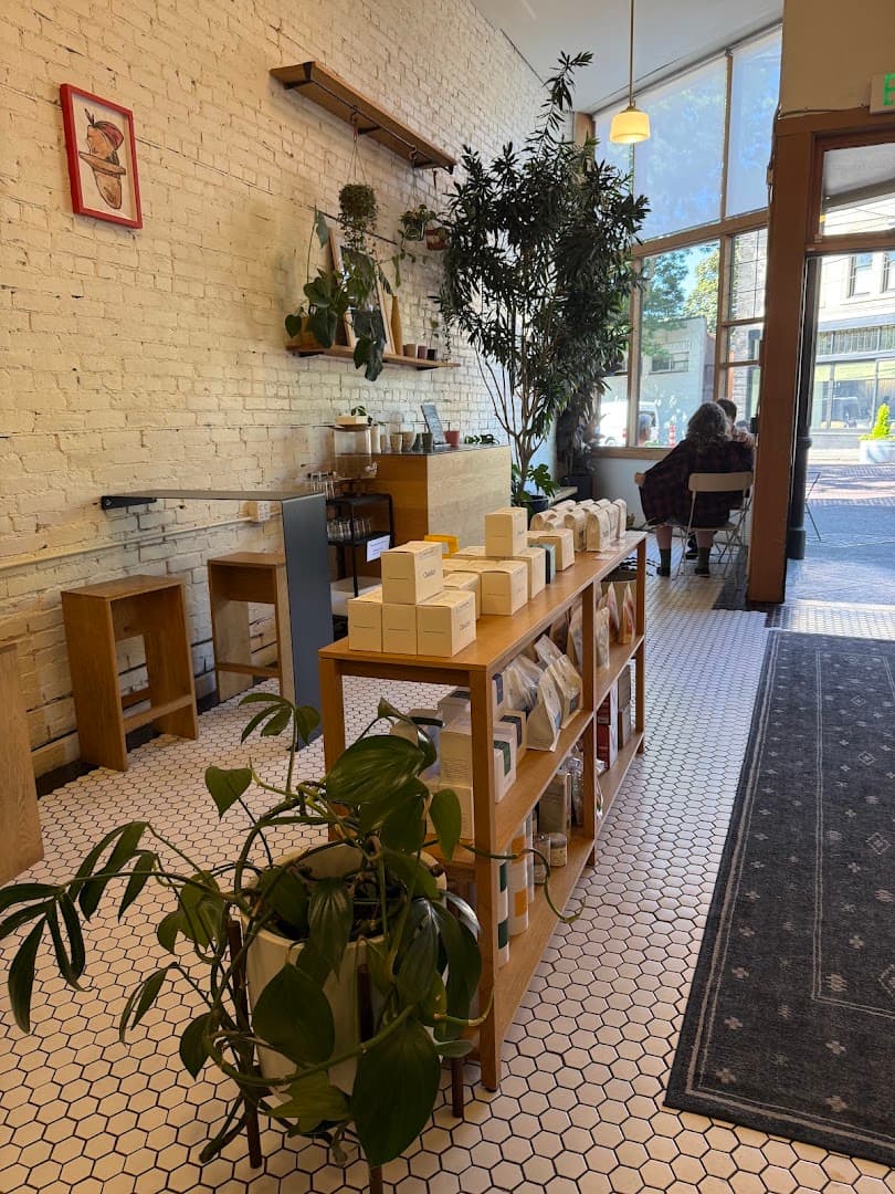 Interior of Homage Coffee, specialty coffee shop in Seattle