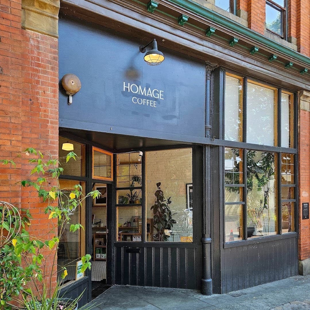 Storefront of Homage Coffee, specialty coffee shop in Seattle