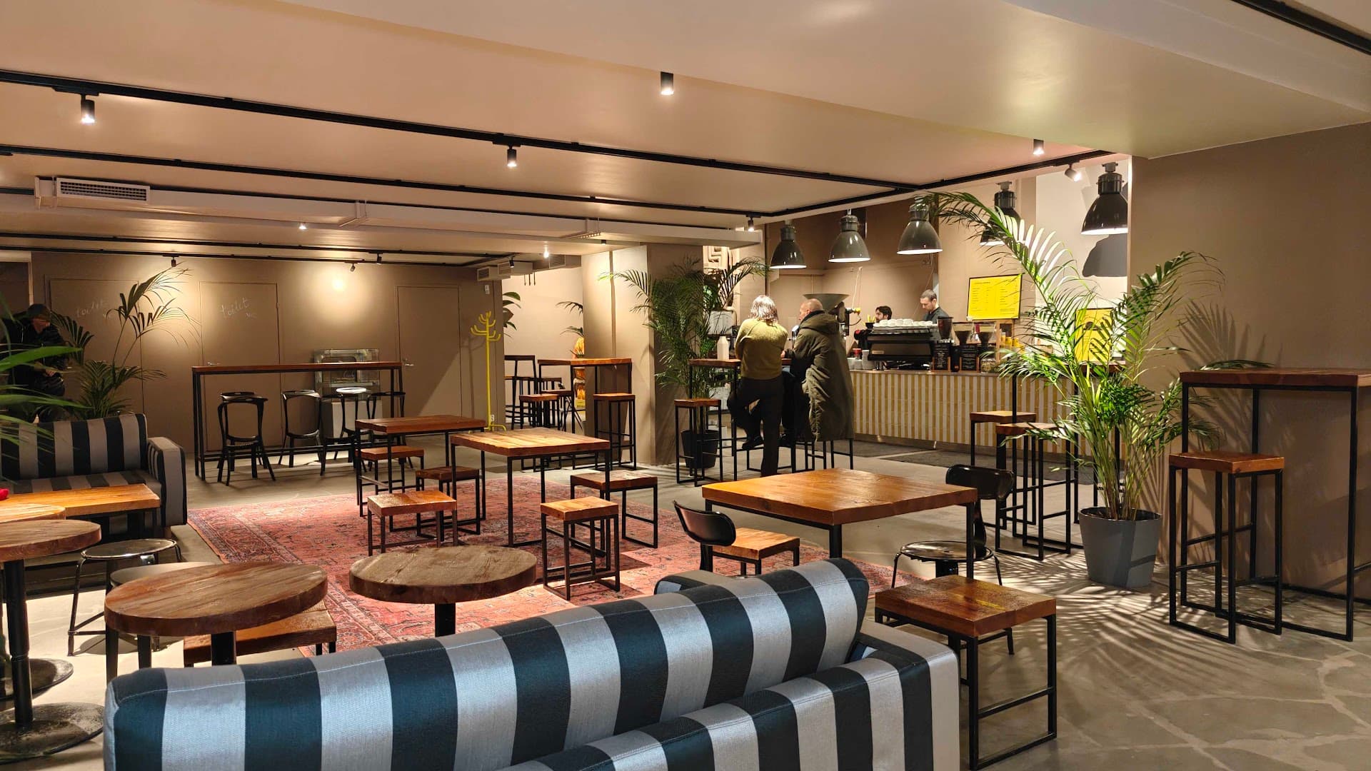 Interior of Kaffa Roastery, specialty coffee shop in Helsinki