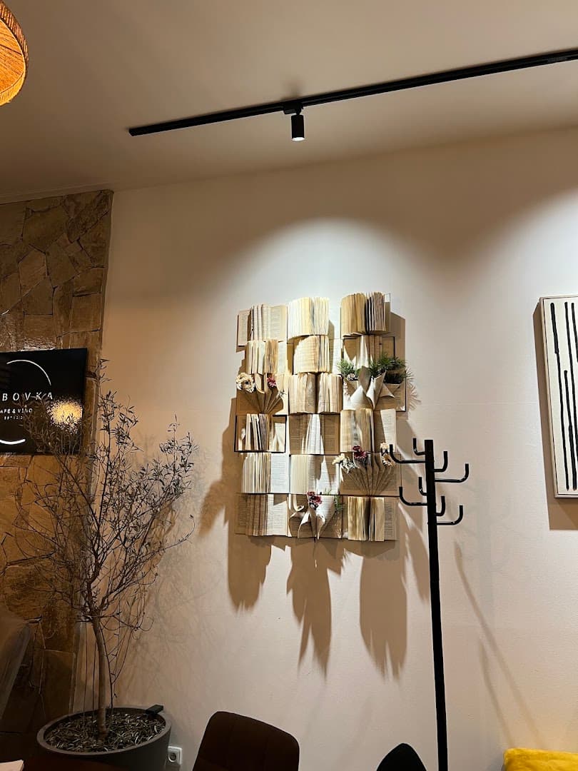 Interior of Hábovka Café & Víno, specialty coffee shop in Prague