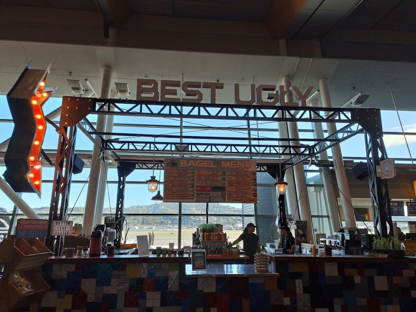 Interior of Best Ugly Bagels, specialty coffee shop in Wellington