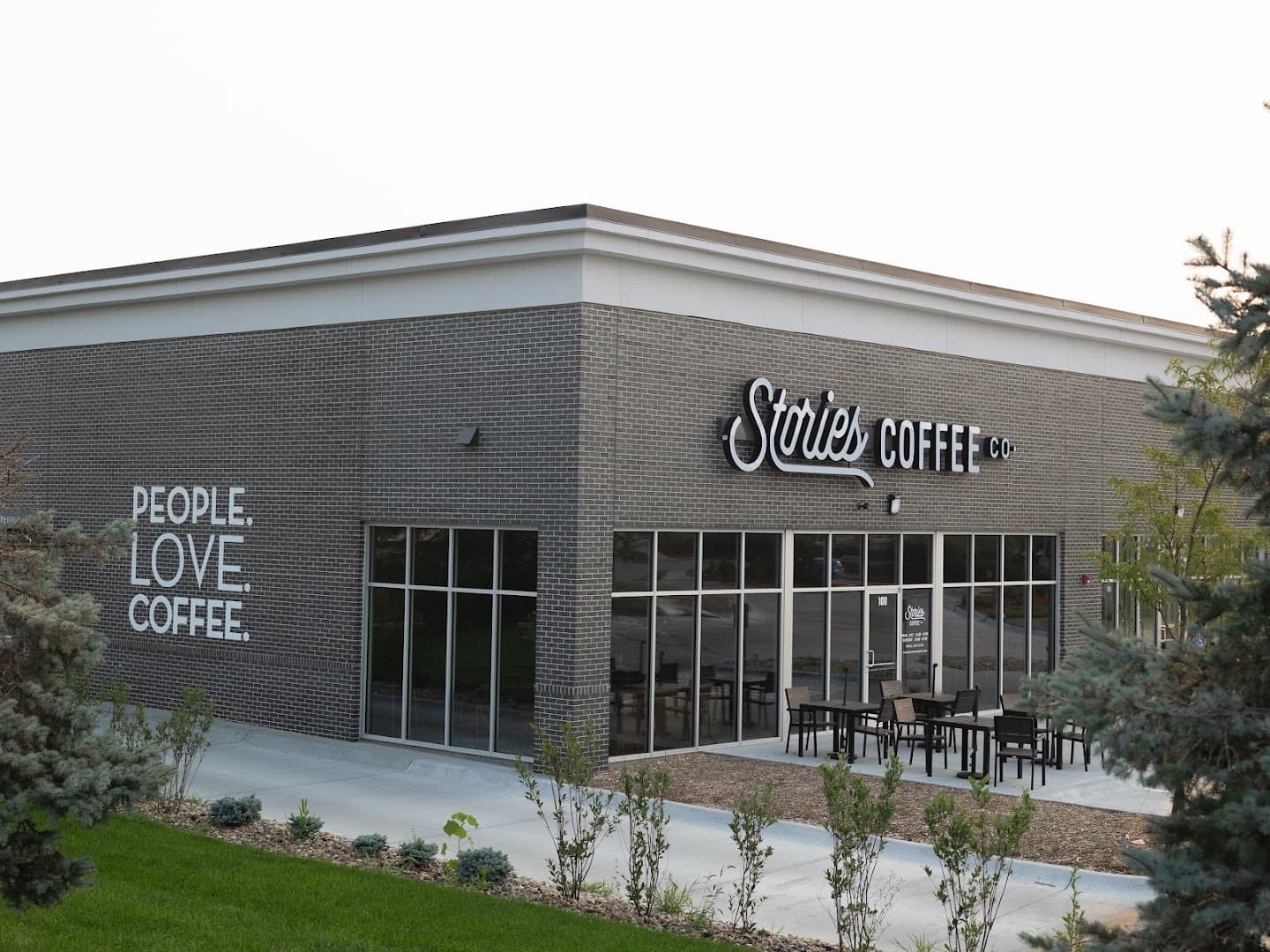 Storefront of Stories Coffee Company, specialty coffee shop in Omaha