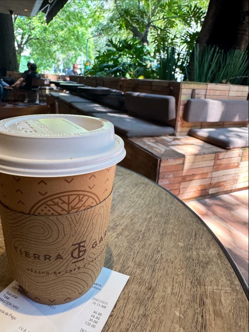 Coffee at Tierra Garat, specialty coffee shop in Mexico City