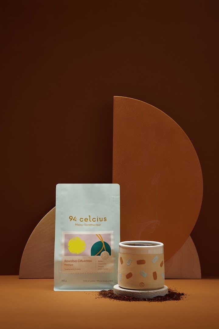 Coffee at 94 Celcius, specialty coffee shop in Montreal